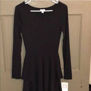 Lularoe XS Georgia Solid Black 2 Tier Dress